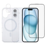 iPhone 17 - 360° Protection set w. Screen Protection | MagSafe Case | Camera Lens Protection - Transparent / Black Edge
