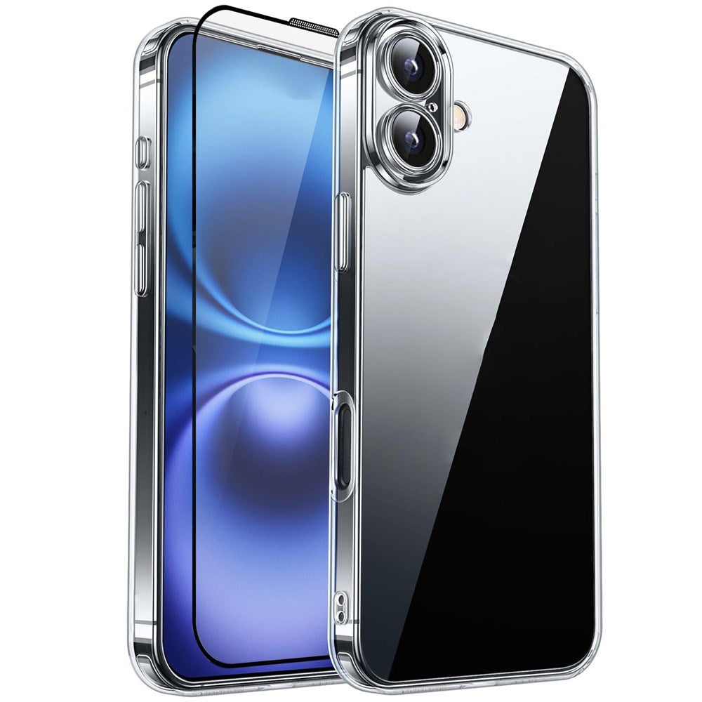 iPhone 12 RURIHAI 2-in-1 Protection Set with Flexible Plastic Case & Screen Protector Glass - Transparent