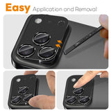 NORTHJO iPhone 17 Pro Camera Lens Protector - Matte Metal & Glass - Black