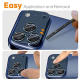 NORTHJO iPhone 17 Pro Max Camera Lens Protector - Matte Metal & Glass - Blue