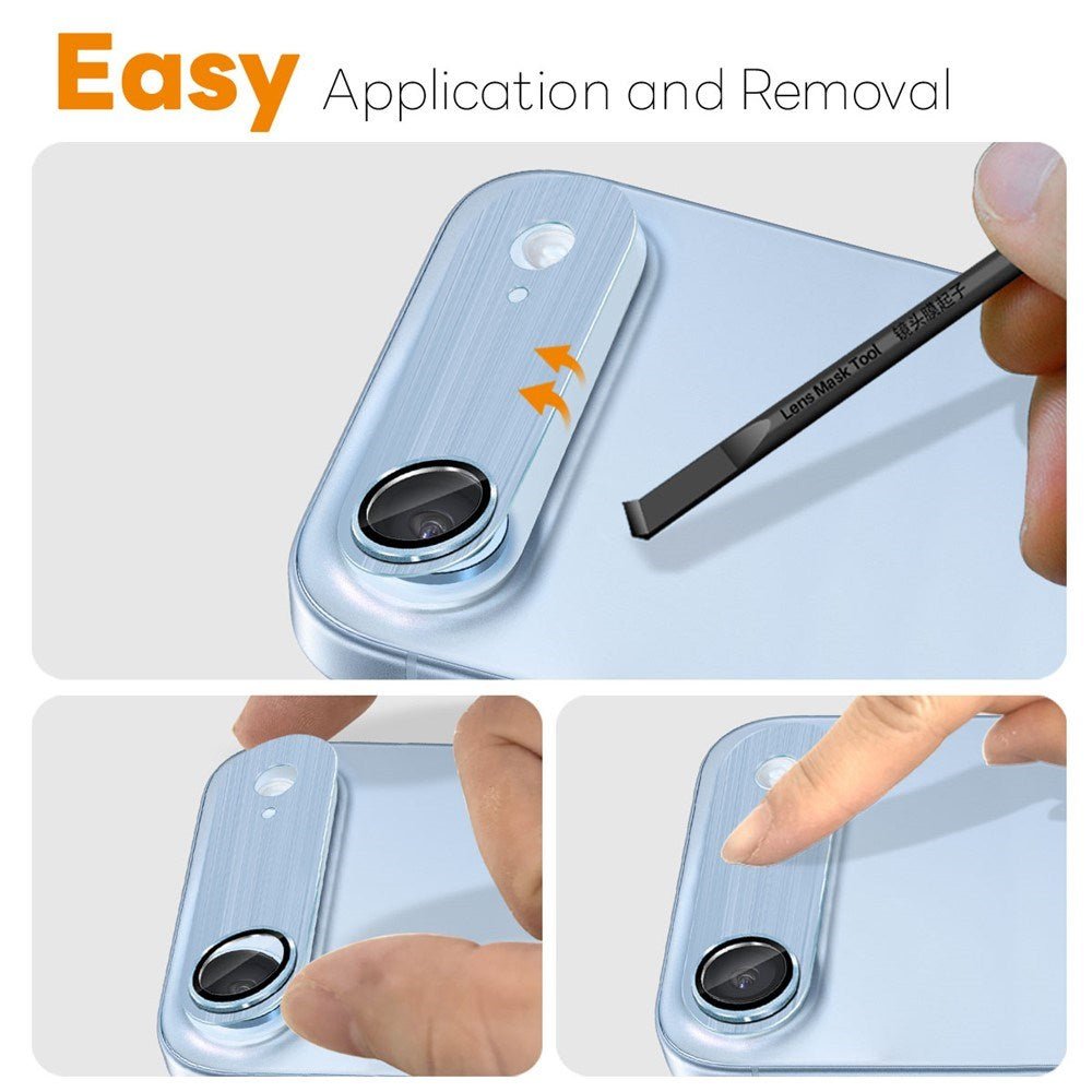 NORTHJO iPhone Air Camera Lens Protector - Brushed Metal & Glass - Silver