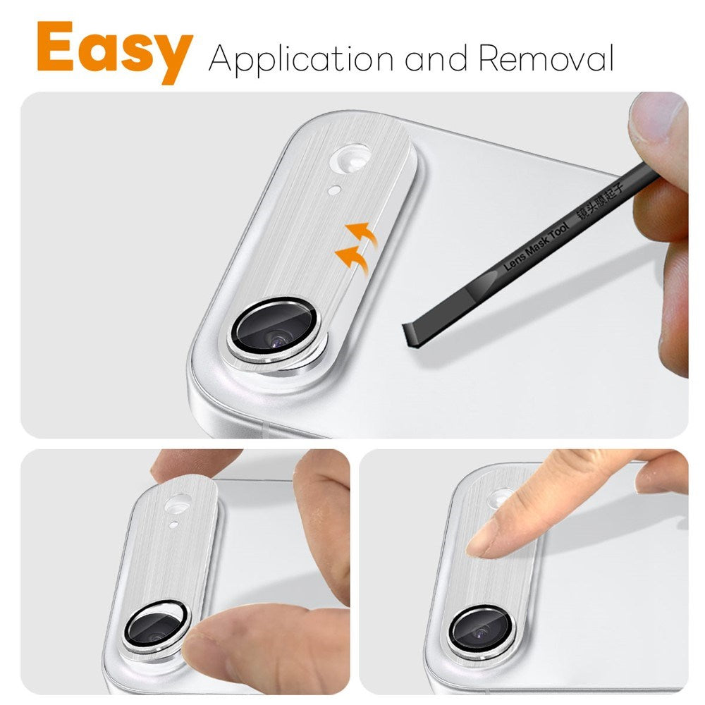 NORTHJO iPhone Air Camera Lens Protector - Brushed Metal & Glass - Silver