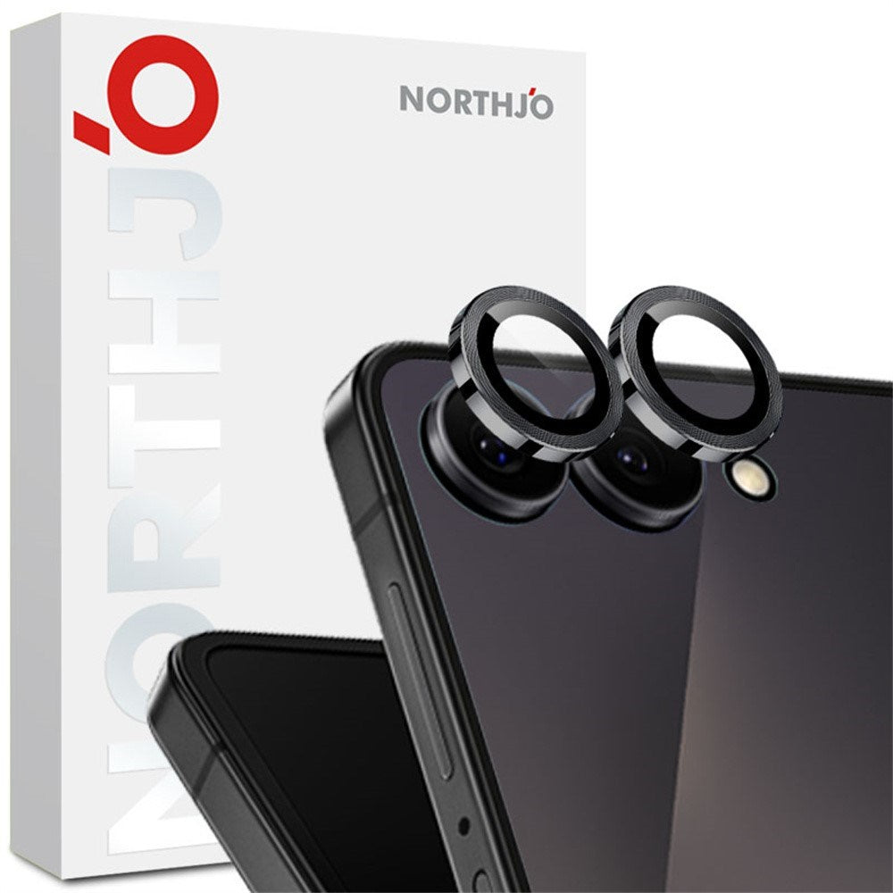 Samsung Galaxy Z Flip8 NORTHJO Camera Lens Protector - Metal & Glass - Black