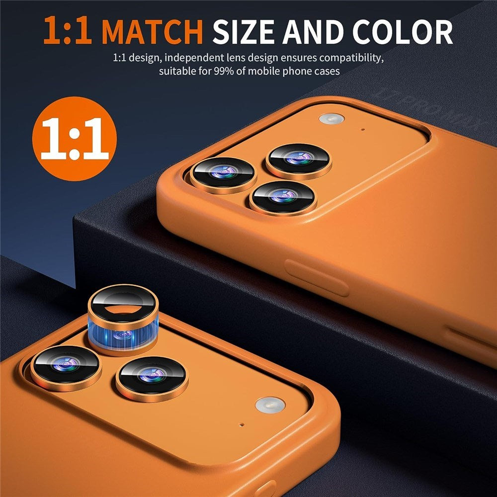 iPhone 18 Pro Camera Lens Protection - Metal & Glass - Orange