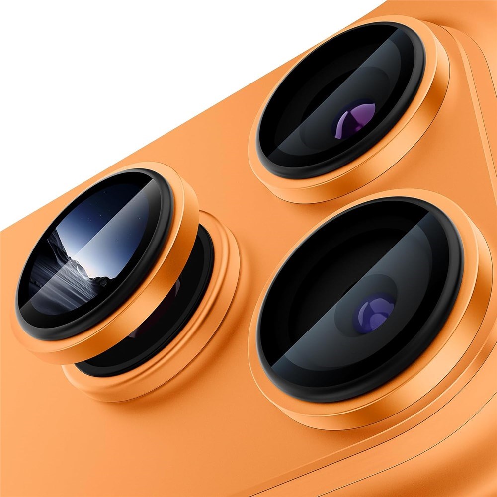 iPhone 18 Pro Max Camera Lens Protection - Metal & Glass - Orange