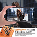 iPhone 18 Pro Max Camera Lens Protection - Metal & Glass - Orange