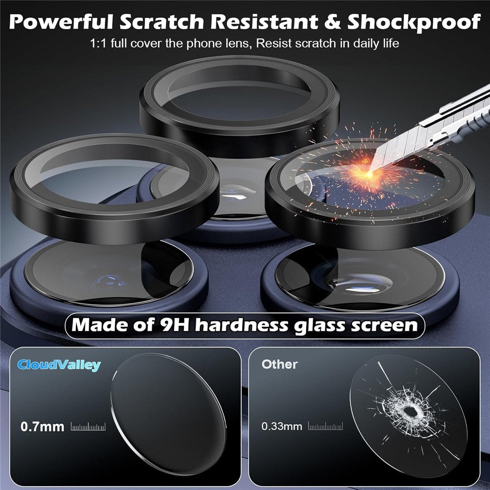 iPhone 18 Pro Max Camera Lens Protection - Metal & Glass - Black