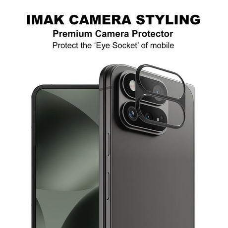 Google Pixel 11 Pro Fold IMAK Camera Protective Glass with Metal Edge - Transparent / Black Edge