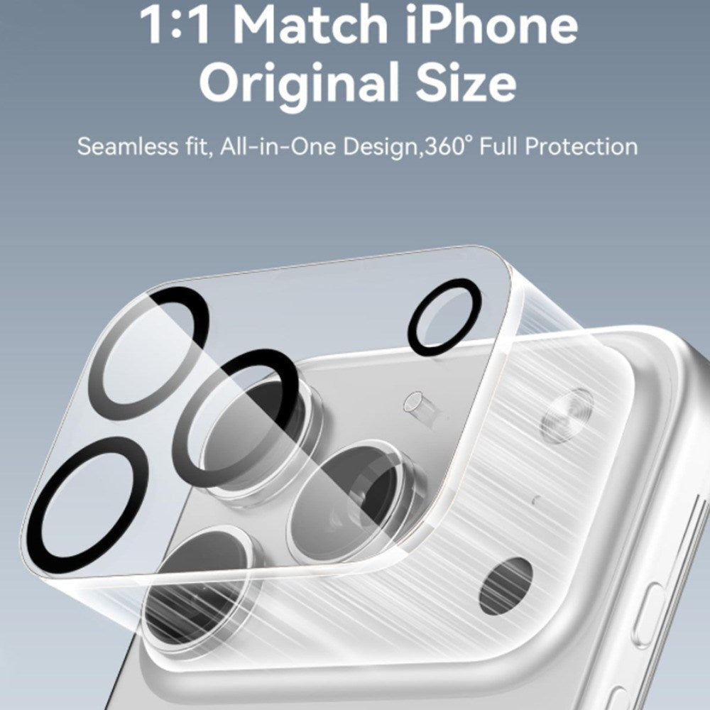 iPhone 18 Pro Tempered Camera Lens Protection Glass - Transparent / Black