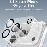 iPhone 18 Pro Tempered Camera Lens Protection Glass - Transparent / Black