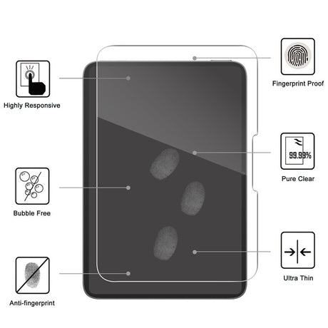 iPad Mini (2026) 8th Gen. Full Fit Tempered Glass Screen Protector - Transparent