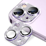 iPhone 13 / 13 Mini Enkay Glass Protection for Camera Lens w. Rhinestones - Purple