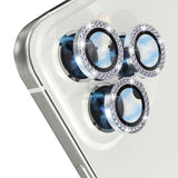 iPhone 14 Pro / 14 Pro Max Camera Glass Protection w. Rhinestone - Silver