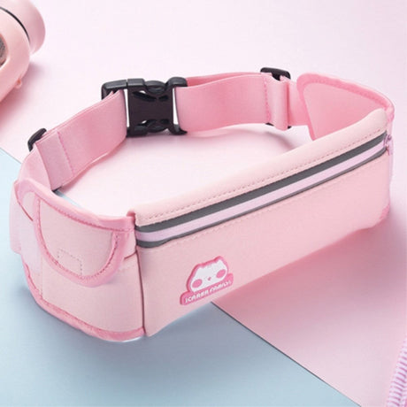 Sports Running Belt (Max. Mobile: 180 x 95 x 25 mm) with Built-in Reflector - Pink