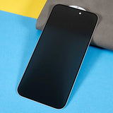 iPhone 15 Pro Hardened Glass w. Privacy Function - Full-Fit - Black Edge