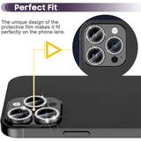 Camera Lens Protection w. Rhinestone for iPhone 15 Pro / 15 Pro Max - Black