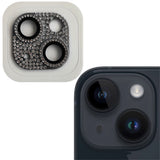 iPhone 15 / 15 Plus Camera Lens Protection w. Rhinestone - Black