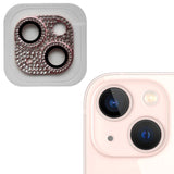 iPhone 15 / 15 Plus Camera Lens Protection w. Rhinestone - Pink