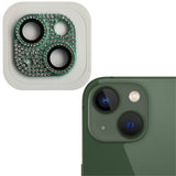 iPhone 15 / 15 Plus Camera Lens Protection w. Rhinestone - Green