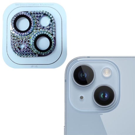 iPhone 15 / 15 Plus Camera Lens Protection w. Rhinestone - Multicolored