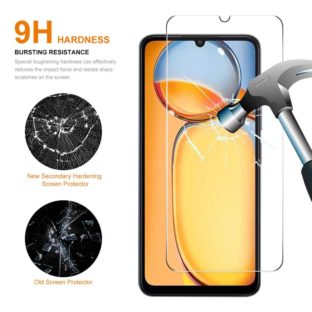 Xiaomi Poco C65 / Remi 13C ENKAY Tempered Glass 9H Screen Protector - Case Friendly - Black / Transparent