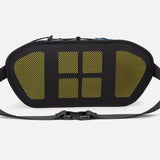 Nylon Belt Bag with Storage Pockets - Black