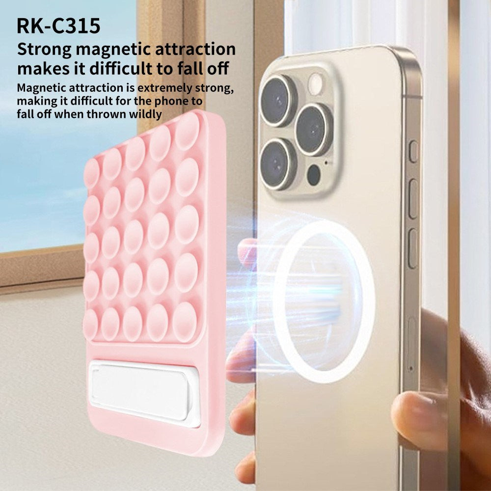 Magnetic Silicone Suction Cup with Kickstand - Pink