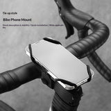 Universal Mobile Phone Holder for Bicycle - Flexible Silicone - Mobile Size: approx. 120 - 180mm - Black