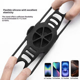 Universal Mobile Phone Holder for Bicycle - Flexible Silicone - Mobile Size: approx. 120 - 180mm - Black