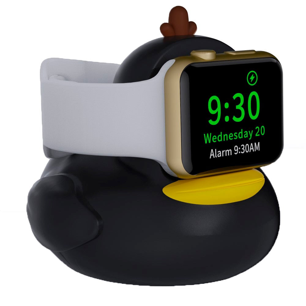 Silicone Charger Stand for Apple Watch - Cute Duck - Black