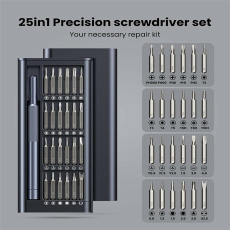 AXTH 25-in-1 Screwdriver Set for Phone / Tablet / Computer / Watch - Black