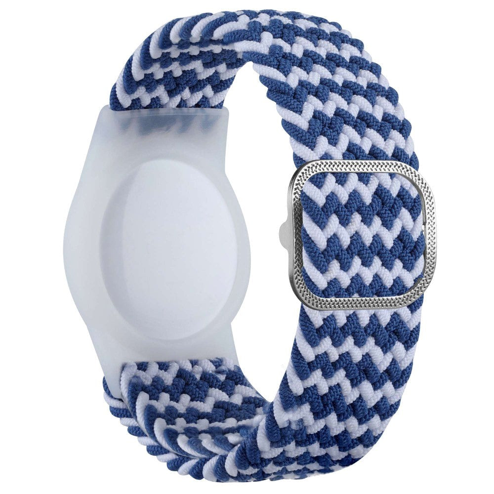 AirTag Braided Fabric Strap - Blue / White