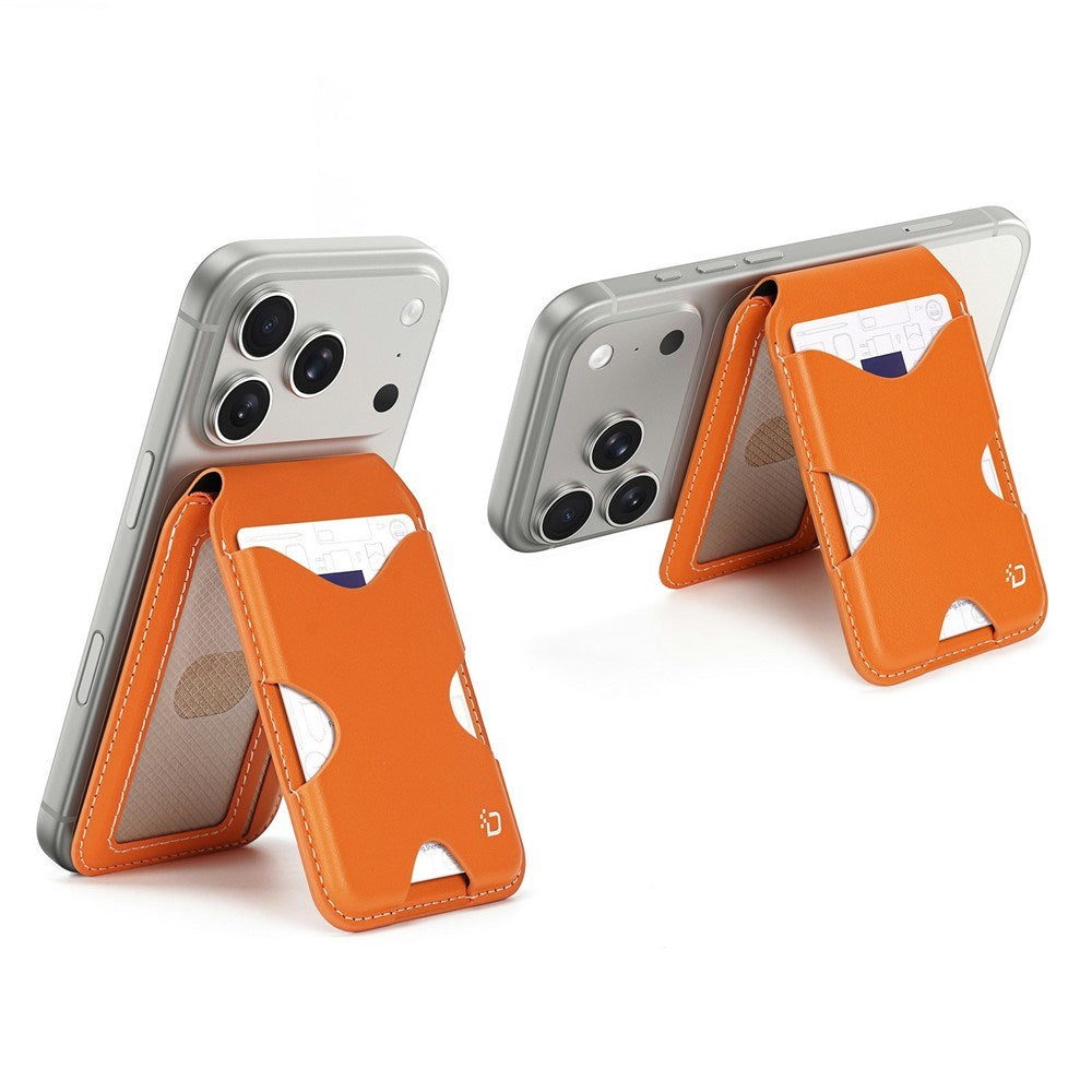 DUX DUCIS Magnetic Card Holder for 5 Cards with Stand Function - MagSafe Compatible - Orange
