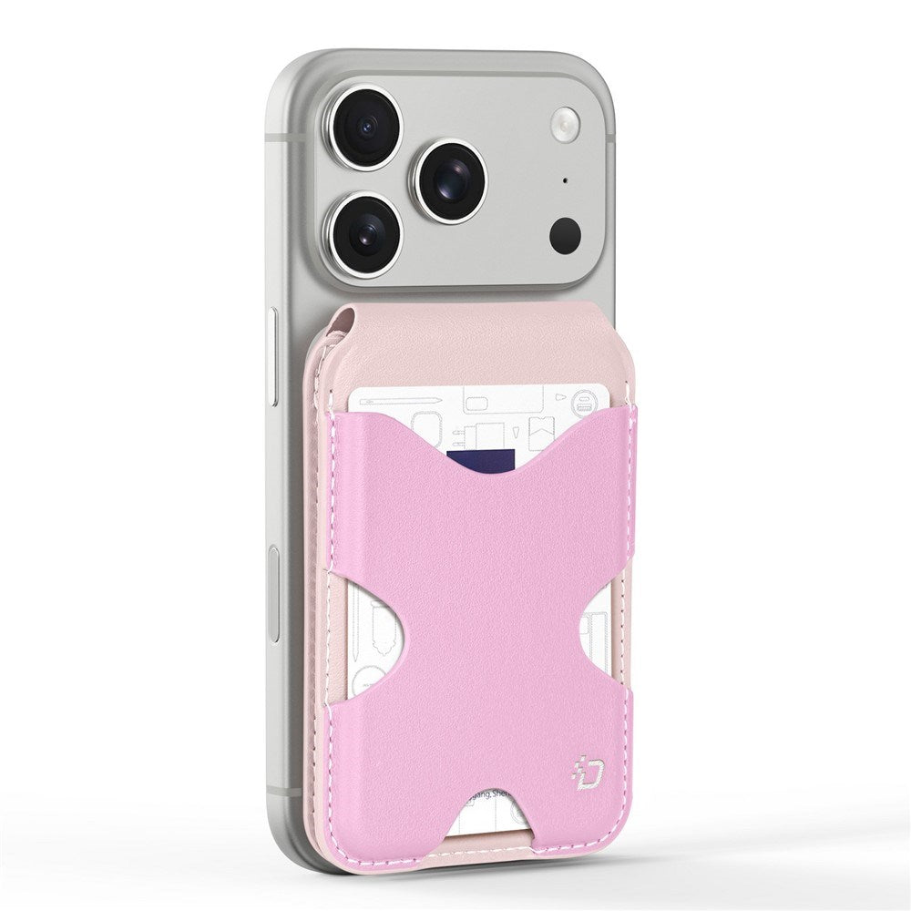 DUX DUCIS Magnetic Card Holder for 5 Cards with Stand Function - MagSafe Compatible - Pink