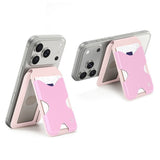 DUX DUCIS Magnetic Card Holder for 5 Cards with Stand Function - MagSafe Compatible - Pink