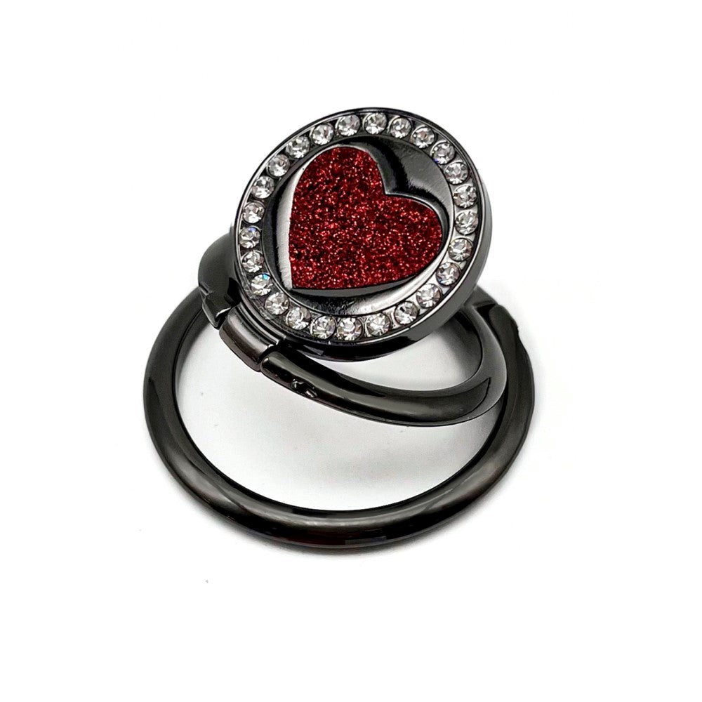 Mobile Adhesive Stand - Heart - Black / Red
