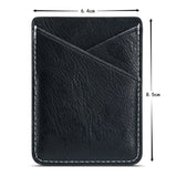 Leather Back Card Holder Stick-on - Black