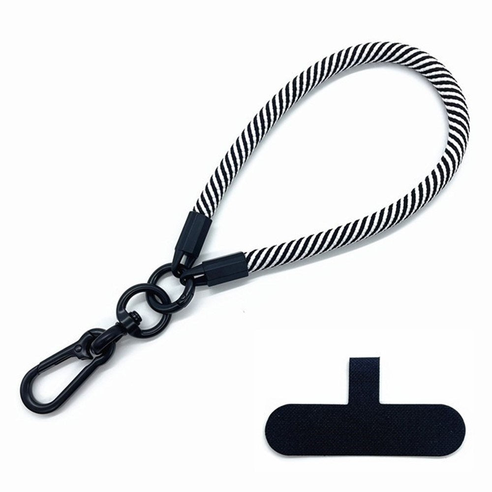 Polyester Wrist Strap with Insert Plate - 30cm - Black / White