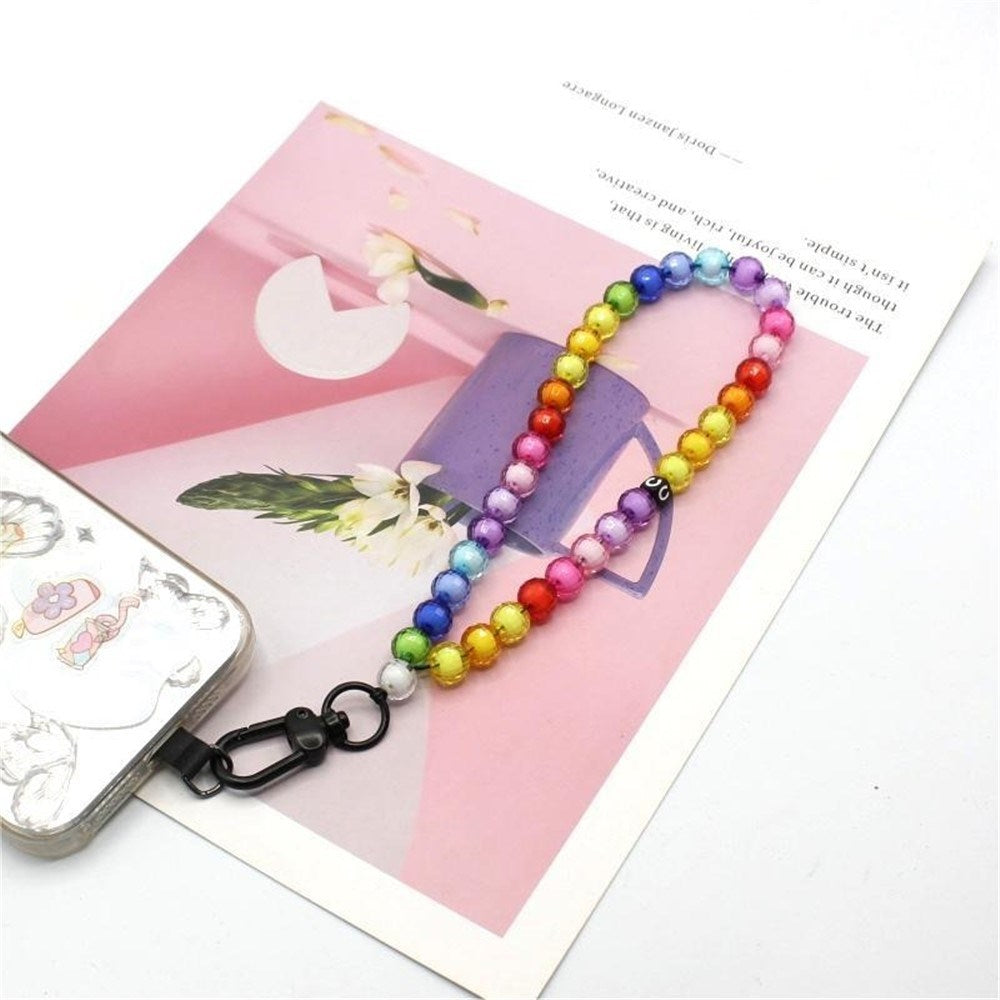 Wrist Strap w. Beads - 30cm - Rainbow