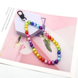Wrist Strap w. Beads - 30cm - Rainbow