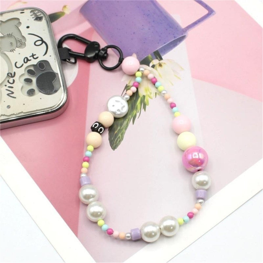 Wrist Strap w. Beads - 30cm - Pink