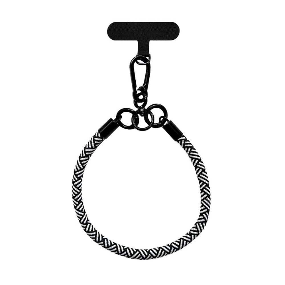 Braided Polyester Wrist Strap - incl. Insert Plate - 30cm - Black / White
