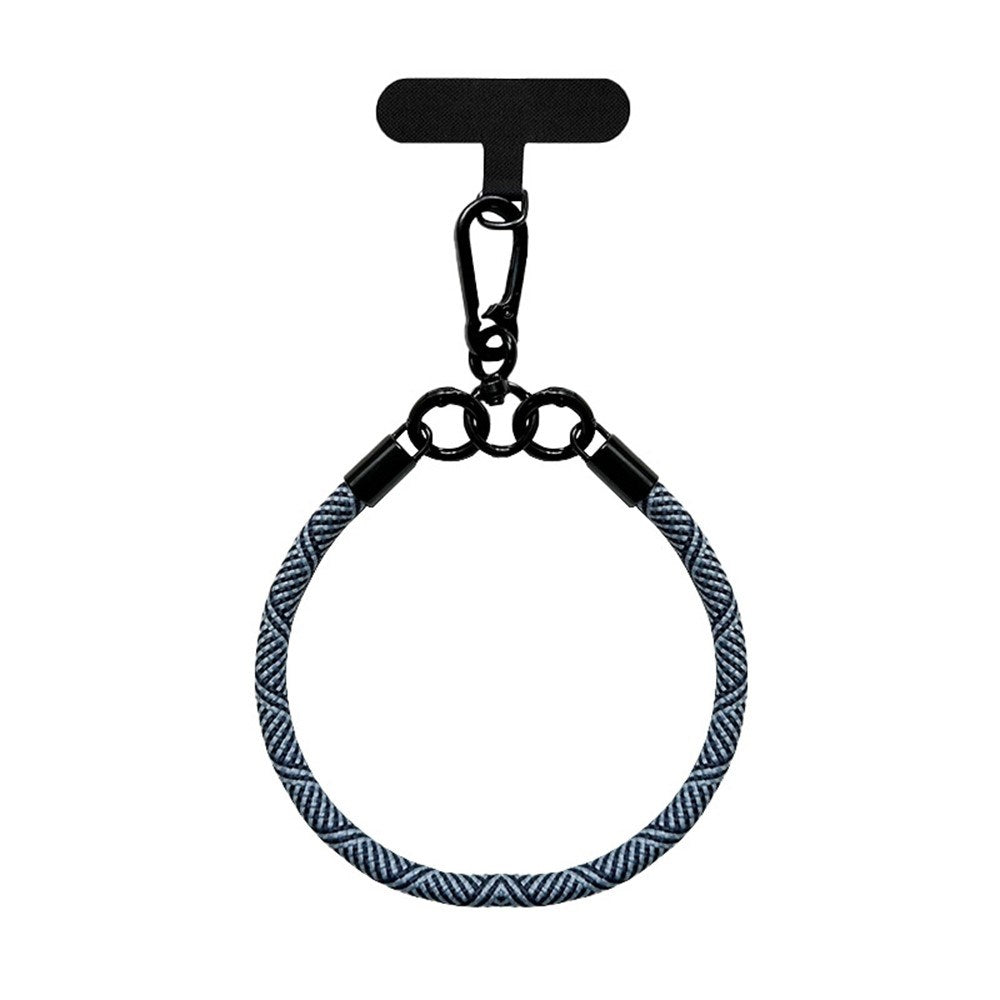 Braided Polyester Wrist Strap - incl. Insert Plate - 30cm - Black / Grey