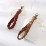 Key Lanyard / Wrist Strap 18cm - Textile - Brown