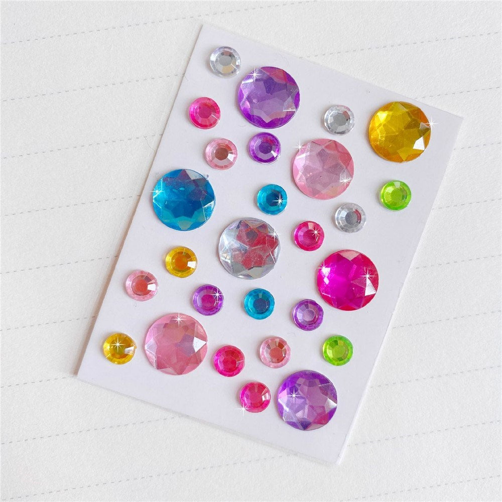 Self-Adhesive 3D Stickers - Multicolored - Round & Hearts