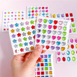 Multicolor Self-Adhesive Crystal 3D Stickers - 36 pcs - Square