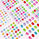 Multicolor Self-Adhesive Crystal 3D Stickers - 36 pcs - Stars