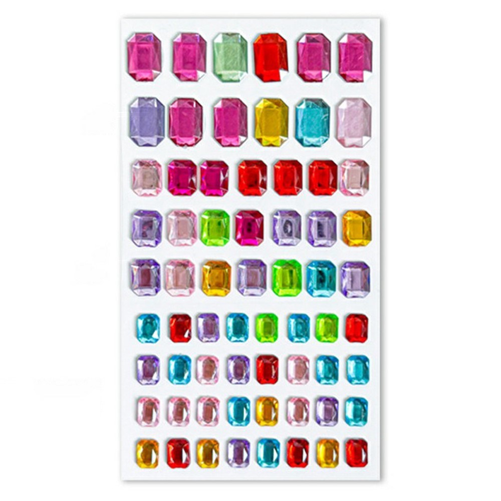 Multicolor Self-Adhesive Crystal 3D Stickers - 65 pcs - Octagonal