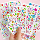 Multicolor Self-Adhesive Crystal 3D Stickers - 65 pcs - Oval