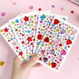 Multicolor Self-Adhesive Crystal 3D Stickers - 65 pcs - Oval